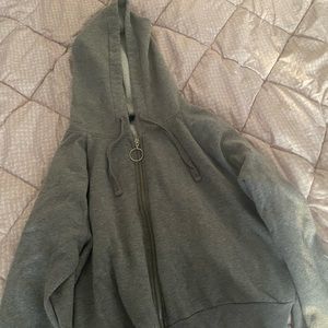 Grey cropped zip up